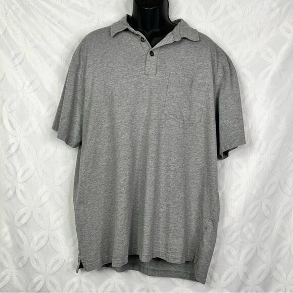 Duluth Trading Size XL Longtail T Polo Shirt Men's Gray Cotton Pocket Casual - Picture 1 of 5